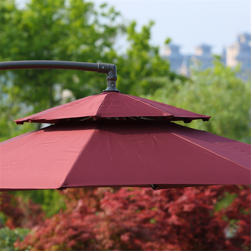 9 ft Luxury Side Pole Round Heavy Duty Umbrella-Garden Umbrella/Patio Umbrella/Outdoor Umbrella with Base