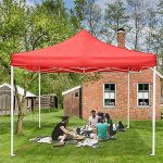 10X10 Ft. Popup Gazebo Tent , Foldable Pop-up Canopy Tent [Regular, Red]