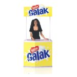 Promotional Demo Table with Your Custom Print, Promotable Trade Show Display Table/Booth Stand Kiosk with Print 2.5 * 2.5 Feet (Send Design on 9534291882)