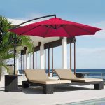 Luxury 9 Ft Side Pole Patio Garden Umbrella (Maroon)