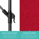 Luxury 9 Ft Side Pole Patio Garden Umbrella (Maroon) - Image 5