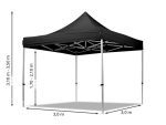 10X10 ft Gazebo Canopy Tent with Sand Bag , Popup Gazebo, Portable Tent (Black) - Image 2