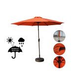 9 feet Luxury Metal Center Pole Patio Umbrella with Base (Maroon) - Image 3