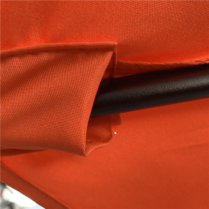 H0cfd28e83a384d96b5c7fe9d7712fdf7e 9 feet Luxury Metal Center Pole Patio Umbrella with Base (Maroon) - Image 2