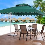 2.5 M X 2.5 M Aluminum Side Pole Square Garden Umbrella with Base