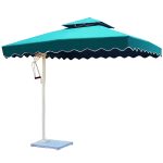 2.5 M X 2.5 M Aluminum Side Pole Square Garden Umbrella with Base - Image 2