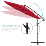 Luxury 9 Ft Side Pole Patio Garden Umbrella (Maroon) - Image 4