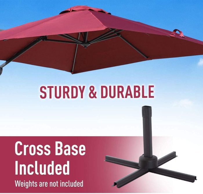 b098qqhdkx-8 2.5 Meter Heavy Duty 360 Degree Rotating Square Garden Outdoor Patio Umbrella - Image 6