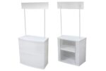 World of Wish Promotional Demo Table | Promotion Counter | Trade Show Display Table | Booth Stand Kiosk in White Plain Colour with 2.5 * 2.5 Feet - Easy Installation